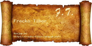 Frecko Tibor névjegykártya